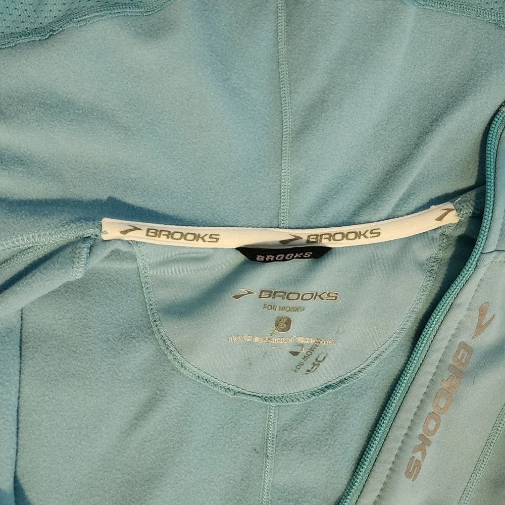 Brooks Running Jacket Full Zip Lightweight Athletic Hoodie Blue Womens Small - Picture 3 of 5